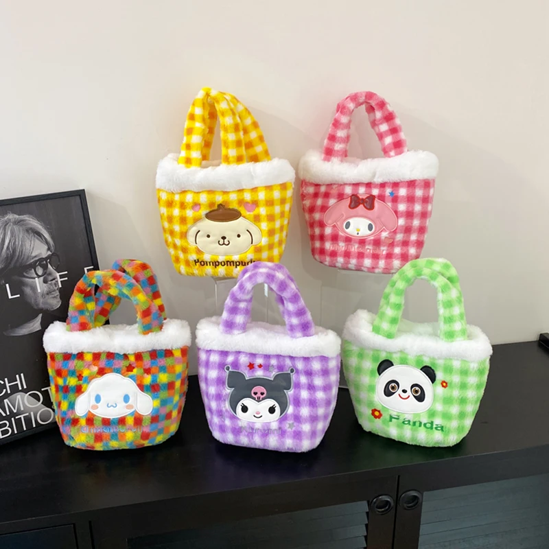 

Kawaii Sanrio Shoulder Bag Cinnamoroll Plush Bag Kuromi Makeup Pouch My Melody Stuff Bagpack Anime Christmas Gift Girl Plushies