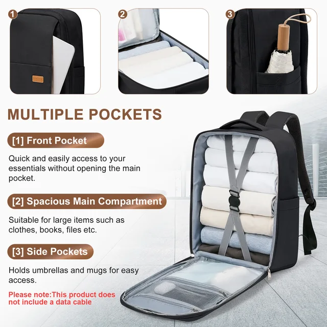 Zaino Lavoro Multifunzione Zaino Uomo 50L Impermeabile - Per Laptop 17", Con USB, Antifurto, Per Viaggio, Ufficio, Scuola Zaino Usb Antifurto - Foto 4