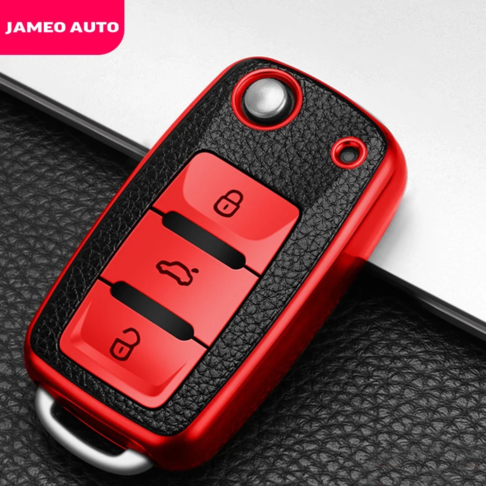 TPU Car Key Case Cover for Volkswagen VW Golf Bora Jetta Polo Golf Passat B8 for Skoda Octavia A5 A7 Fabia Seat Ibiza Leon key case cover key case