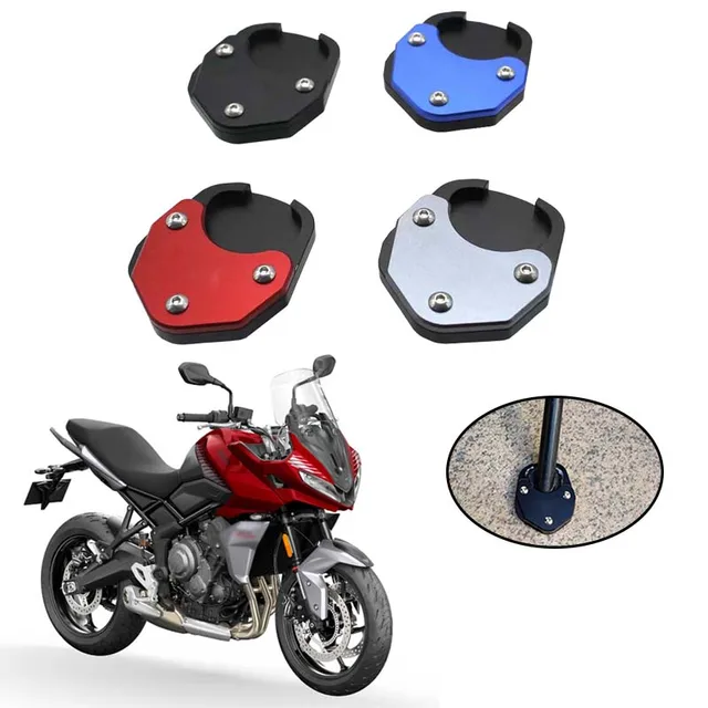 Prolunga Cavalletto Laterale Per Moto MT09/Tracer 900 - Allargamento Base, Lega Alluminio CNC, Nero - Foto 5