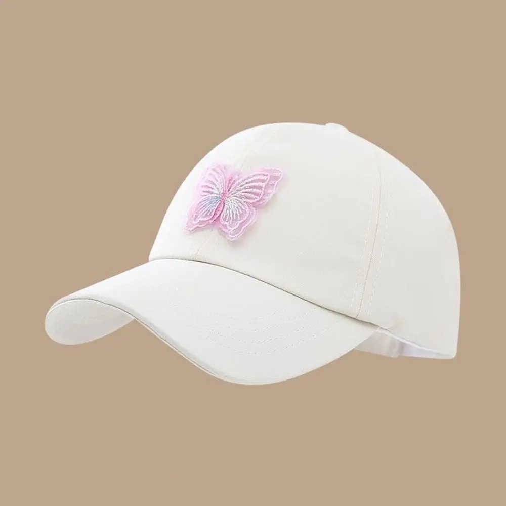 HOT Girl's Summer High Ponytail Cap Quick Drying Sunscreen Visors Kids Empty Top Baseball Cap Adjustable Candy Color Girl's Hat