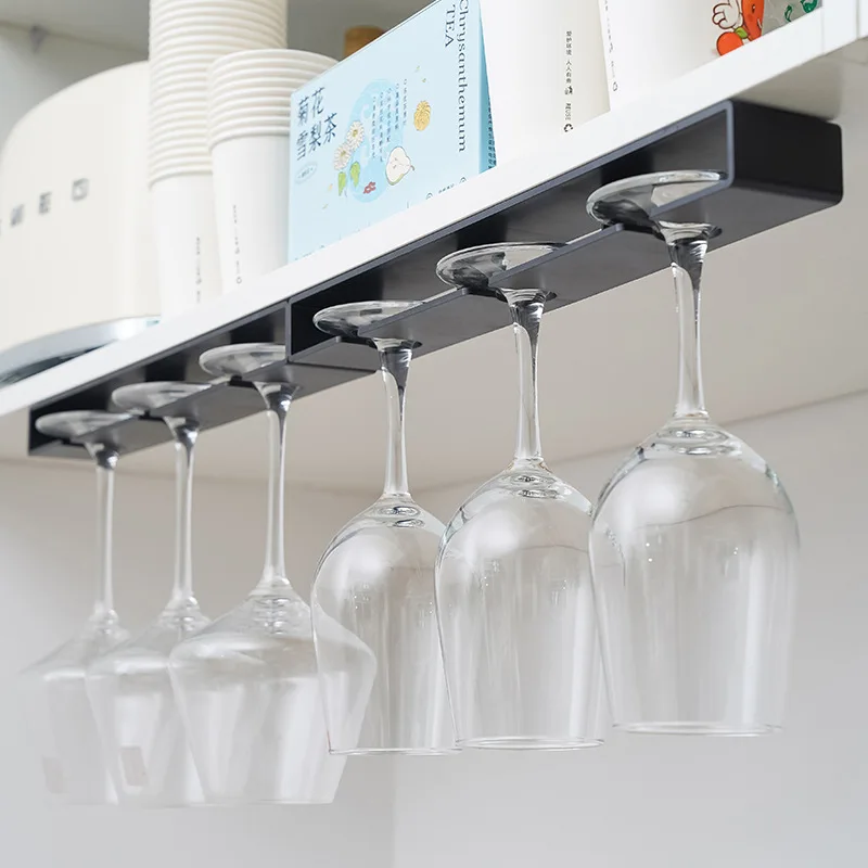 Wine Glass Holder Hanging Wine Glass Holder Under Shelf Plastic Stemware  Rack Glassware Drying Storage Hanger For Kitchen Bar - AliExpress