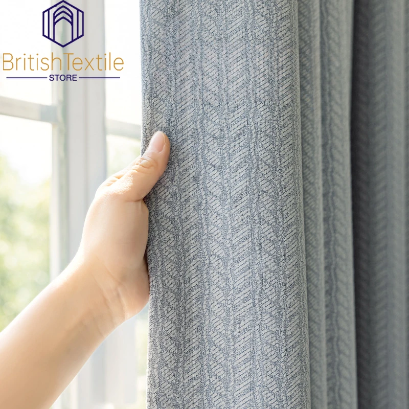

Full Blackout Curtains for Living Dining Room Bedroom Sunscreen Heat Insulation Light Luxury Wheat Floating Window Chenille