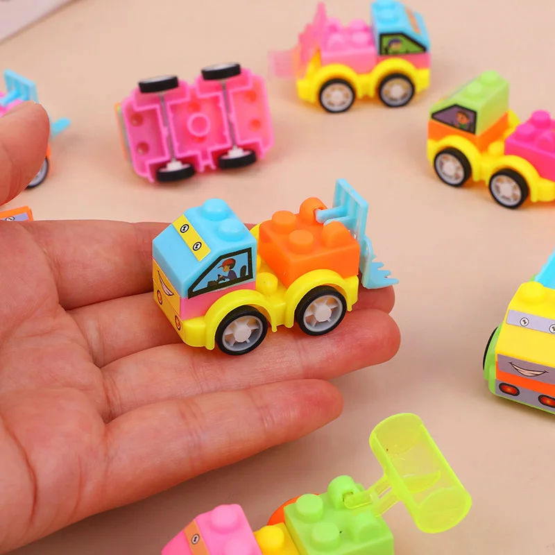 12/24Pcs DIY Puzzle Building Block Car Construction Vehicle Toys Kids Birthday Party Favors Goodie Pinata Fillers Christmas Gift