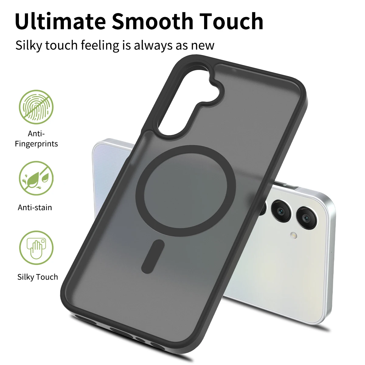 MagSafe-Compatible Silky Smooth Touch Shockproof Wireless Charging Case - TPU/PC Material