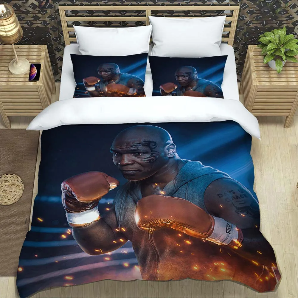 

Mike Tyson Boxing champion fashion HD printed bedding Queen bedding set Customized King size bedding set Soft and comfortable