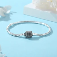 Bracelets originaux en argent Sterling 925, breloques en forme de cœur d'amour, perles, chaînes serpent pour femmes, bijoux de luxe en or Rose, DIY 4
