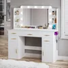 Makeup Vanity Desk with Lights,  Large Vanity Desk with Mirror and Lights in 3 Models 6