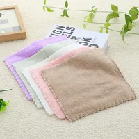 6 Colors Handkerchief Towels High Quality Coral Velvet Small Towel Solid Color Soft Thick 30*30cm For Adults Kids Hand Towels 2