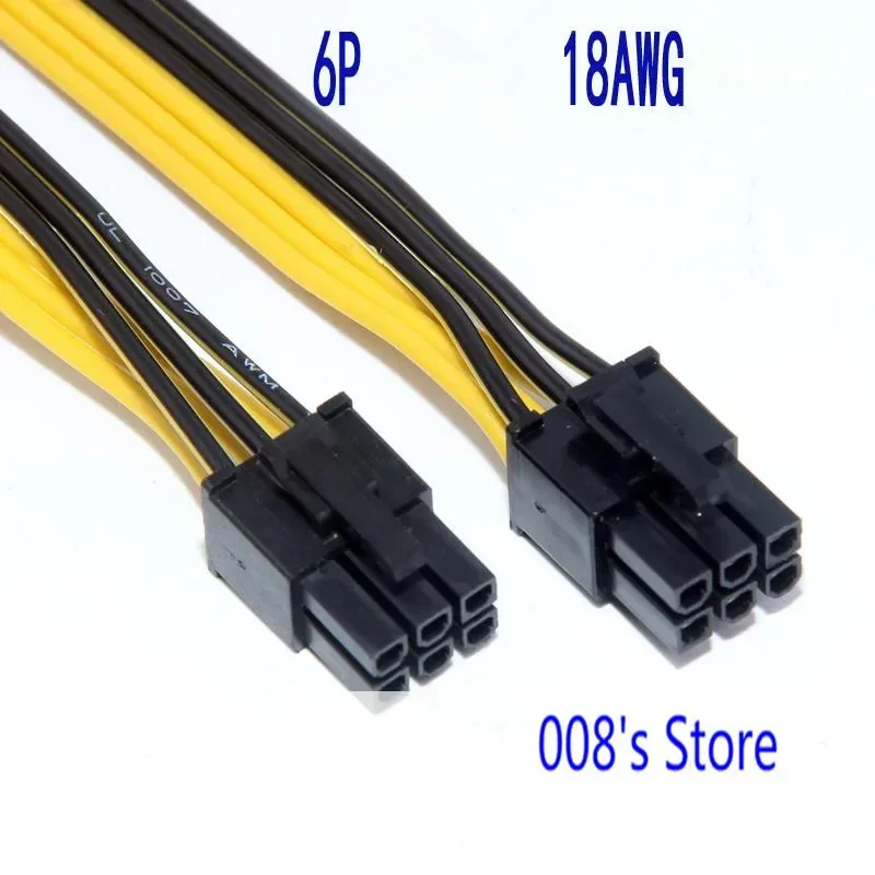 PC 60 CM Kablo Madenci Kartı Hattı 6Pin Erkek Transfer Hattı Ethernet Devrimi 6 Pin Erkek Tam 18AWG Konnektörler