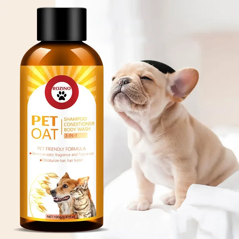 Champú para gatos de 100ml, acondicionador 3 en 1, desodorante de ácaros y bacterias, fragancia de larga duración, productos de limpieza para mascotas - Imagen 5