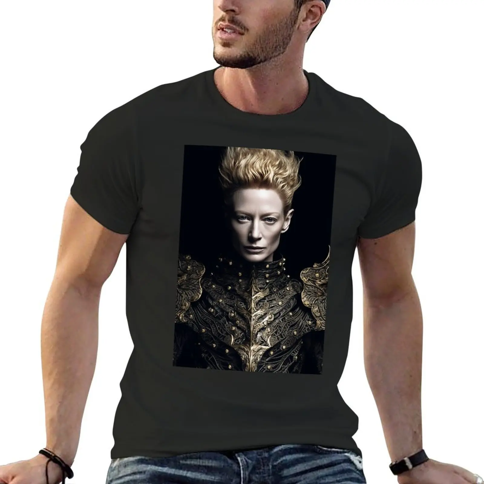 

Tilda Swinton, черная ткань, быстросохнущие футболки для мальчиков, тяжелые футболки для мужчин