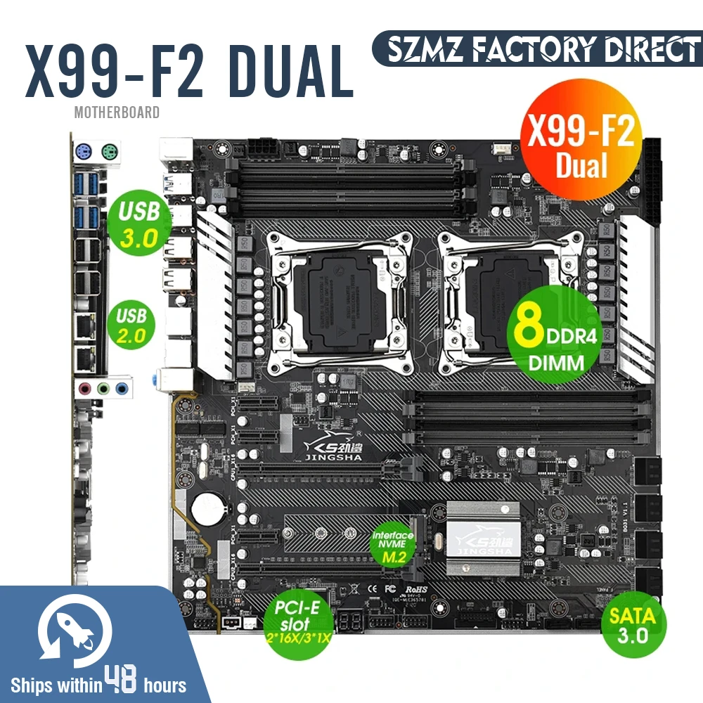 X99 Dual F2 Motherboard Intel Dual CPU Motherboard LGA20113 E5 V3 DDR4