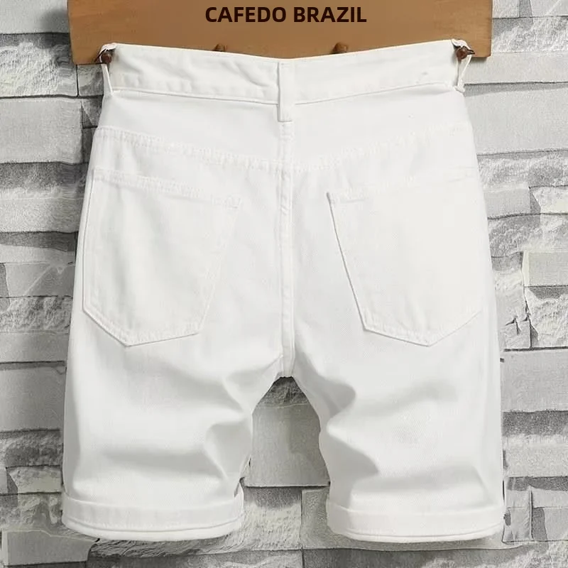 Denim Shorts Summer Jeans Shorts Summer Lightweight Denim Shorts Men Korean Style Trendy Ripped Slim Fit Casual Fashion Brand Pants