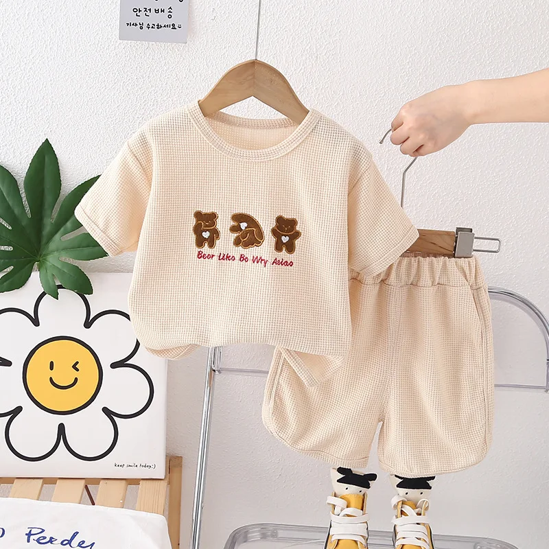 

Summer Baby Boy Boutique Clothing Toddler Set 2024 Cartoon Pullover Short Sleeve T-shirts and Shorts Infant Boys Clothes Outfit