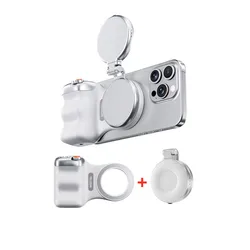 Magnetic Phone Camera Grip with Remote Control Handle (Hand Grip Fill light)