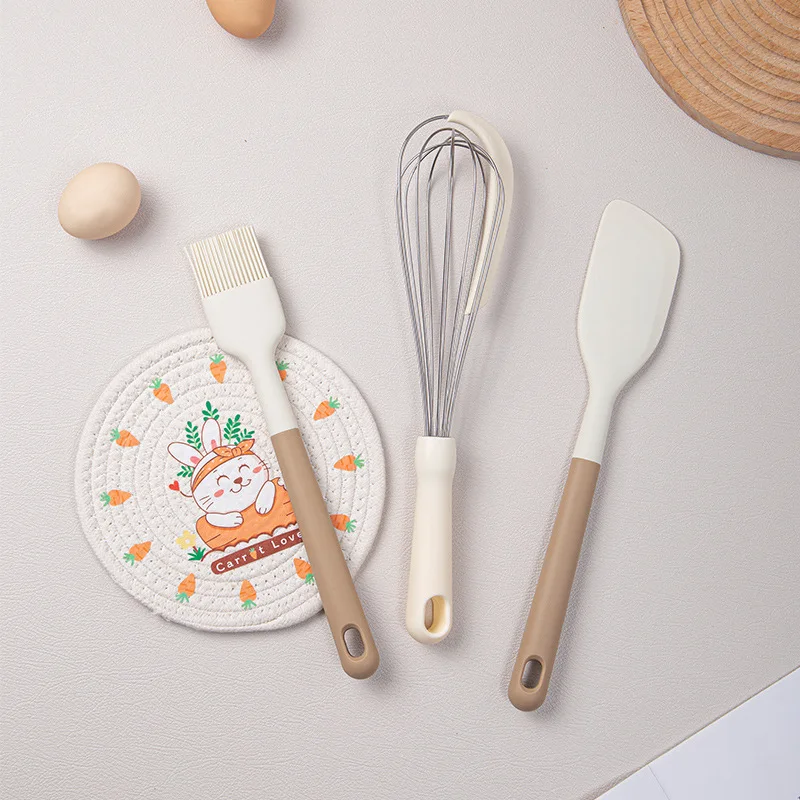 

Silicone Cream Spatula Manual Stainless Steel Egg Beater Whisk Kitchen Cake Pastry Mixer Blender Barbecue Pizza Baking Oil Brush