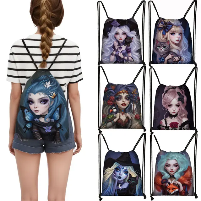 Fantasy Witch Black Cat Pattern Backpack: The Perfect Combination of Style and Functionality