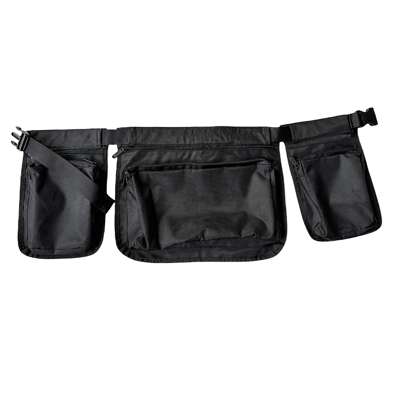 Oxford Large Capacity Bag Multi functional Portable Waist Bag Fashion Trend Thickened Work Service Kit Black