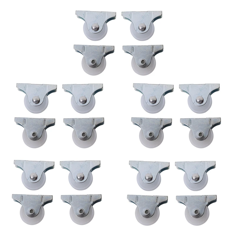 

HOT SALE 20 Pcs White Plastic 25Mm Diameter Furniture Replacement Caster Wheel
