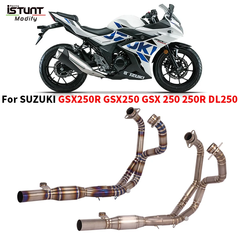 For SUZUKI GSX250R GSX250 GSX 250 250R DL250 2016 - 2022 Motorcycle Exhaust Escape Moto Modified Titanium alloy Front Link Pipe