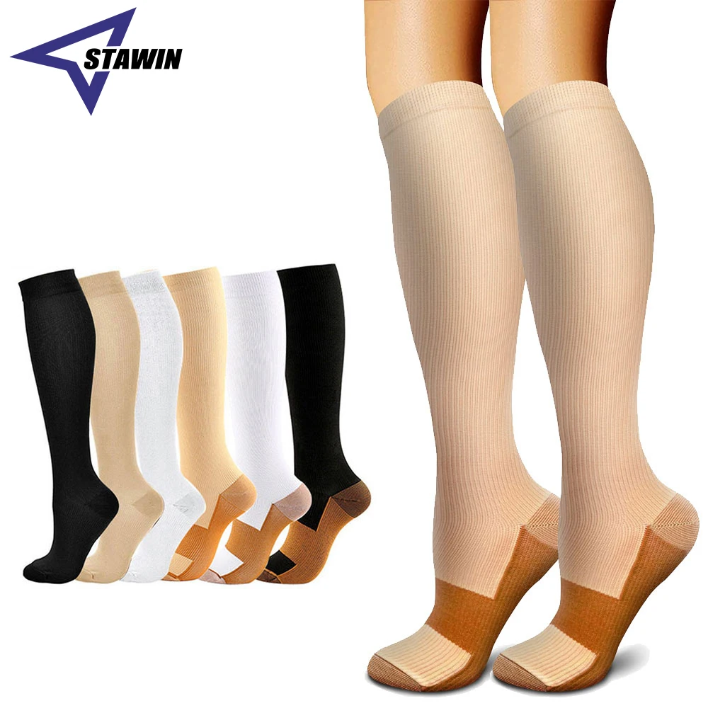 1 Pair Copper Compression Socks Women & Men Anti Fatigue Pain