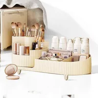 New 360° Rotating Makeup Brush Holder Cosmet Storag Box Luxury Makeup Organiser Lipsticks Make Up Container Vanity Organizer Bo 1
