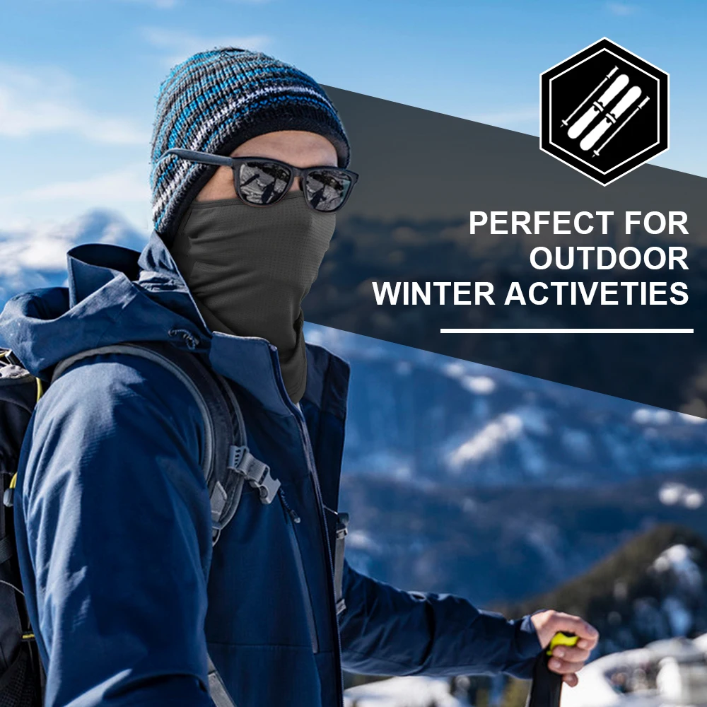 1/2PCS winter warm bandana half face mask hang-ear neck warmer gaiter tube scarf windproof ski fishing neckerchief headband men