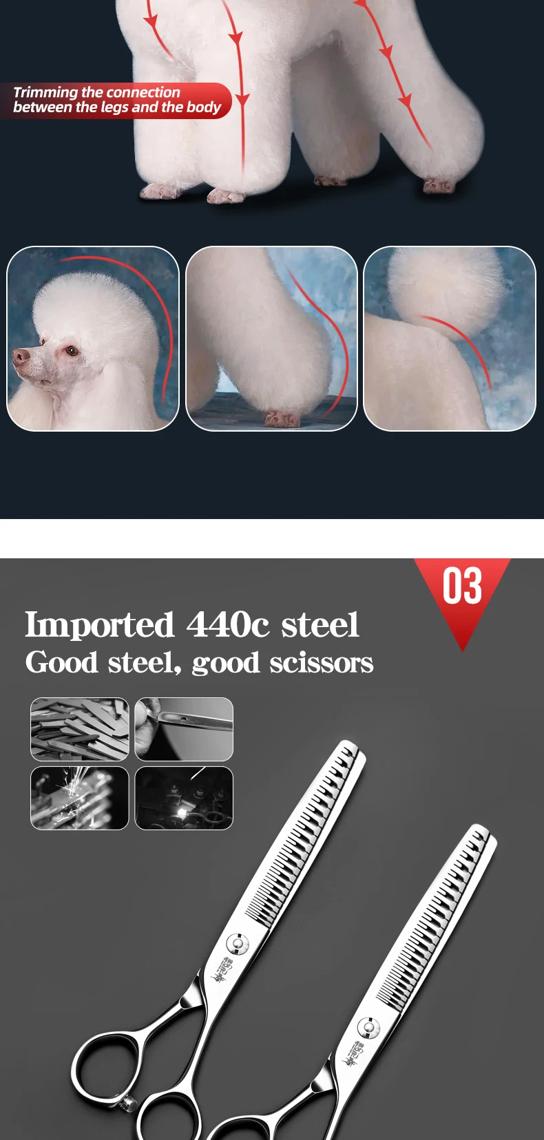 Pet Grooming Natural Scissors With A Hair Removal Rate Of 90% For Thinning Fish Bones, Specifically Designed For Beauty Shops