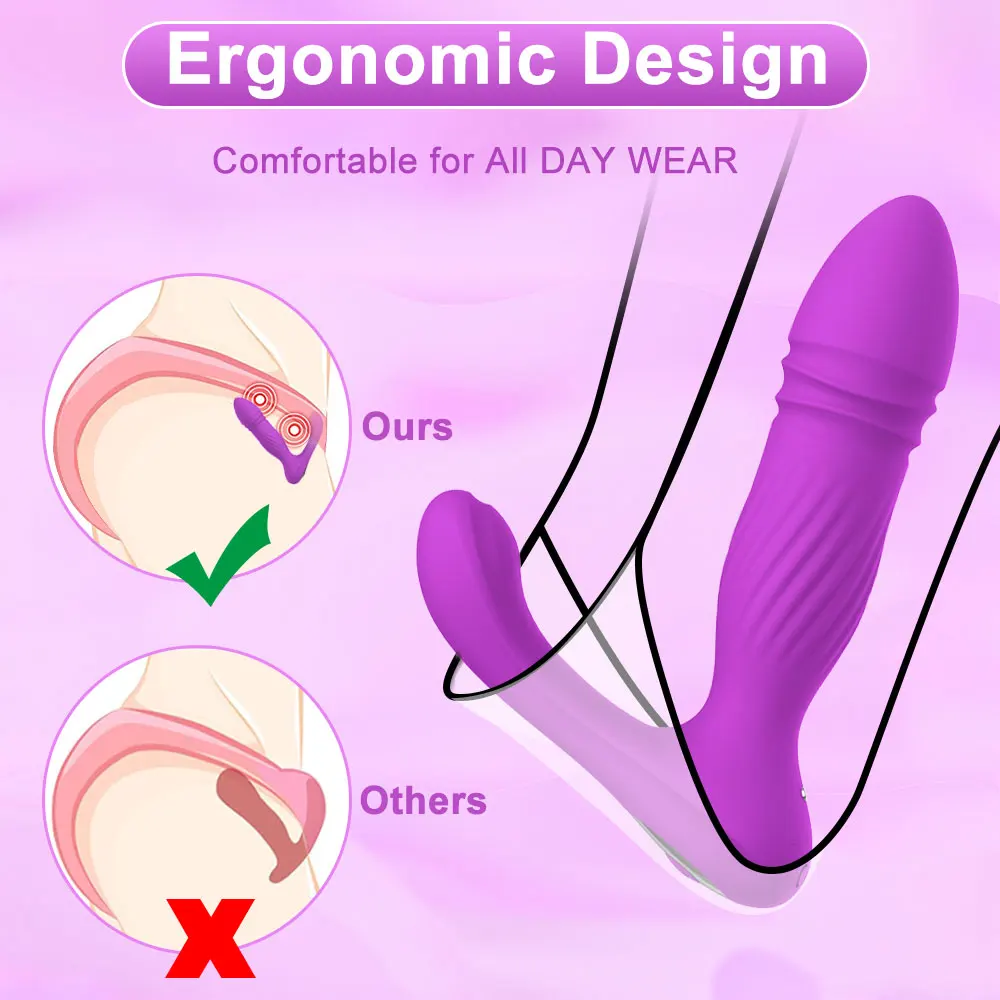 Voor afstandsvibrator vrouwen dildo stotend telescopisch G-spot massage clitoris stimulator masturbator_voghion.com