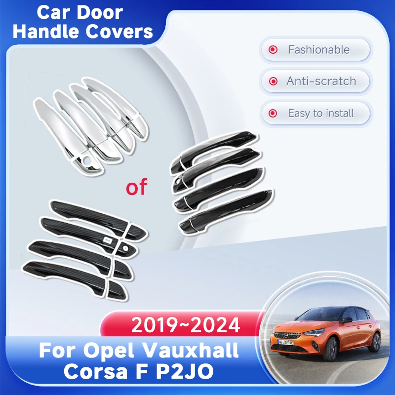 

Car Outer Door Handle Covers Trim For Opel Vauxhall Corsa F P2JO 2019~2024 Cover Car Accessories Sticker Cap Rustproof Catch Set