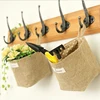 Hanging Storage Bag Fabric Jute Desktop Storage Bucket Home Office Organizer Flower Pot Small Sack Bathroom Kitchen Basket 2