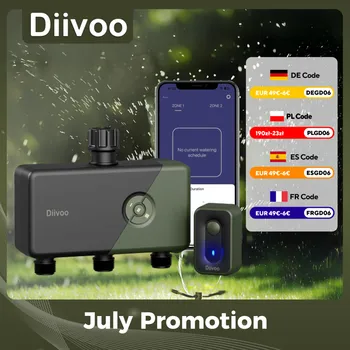Diivoo WiFi Sprinkler Timer 3 Zone Remote Control Irrigation Timer with Wi-Fi Hub Automatic Manual Watering for Garden 1