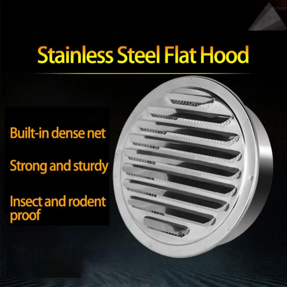 Various Size Round Ducting Ventilation Grille Stainless Steel Exterior Wall Air Vent Grille Home Office Air Vent Circulation air vent grille,ventilation grille,air vent cover,ducting ventilation cover