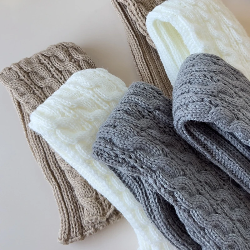 Leg Warmers for Child Girls Handmade Crochet Knee High Socks Breathable Tights Children Leg Warmers