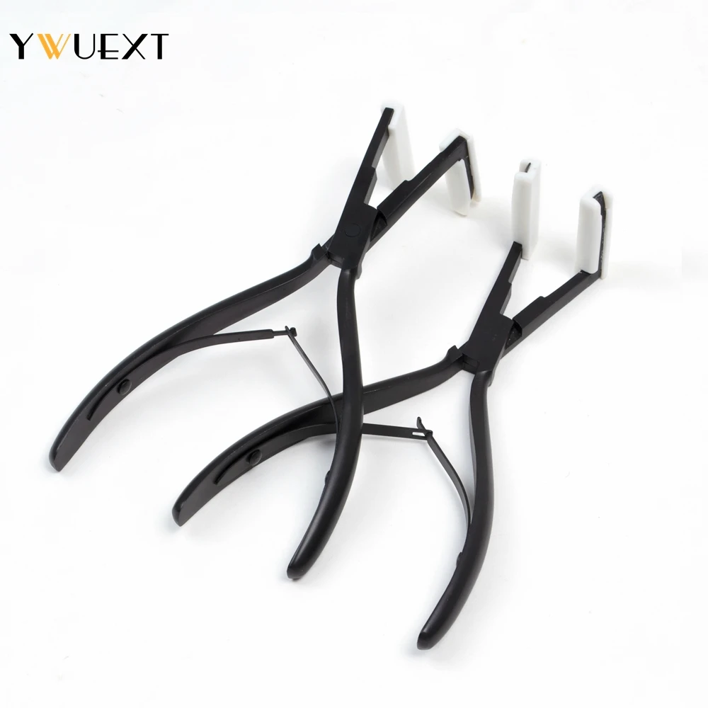 Professional Tape in Hair Extension Pliers Flat Surface Tape Extensions Human Hair Black Stainless Plier Extension Tools