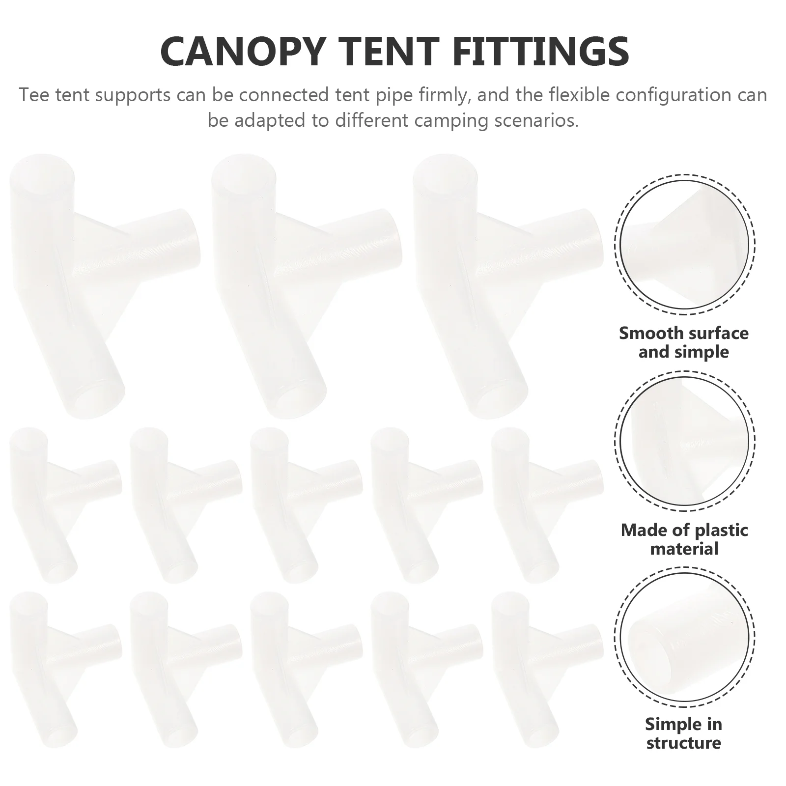 

Canopy Tent Fittings Canopy Fittings Plastic Tee Connector Tent Spare Parts