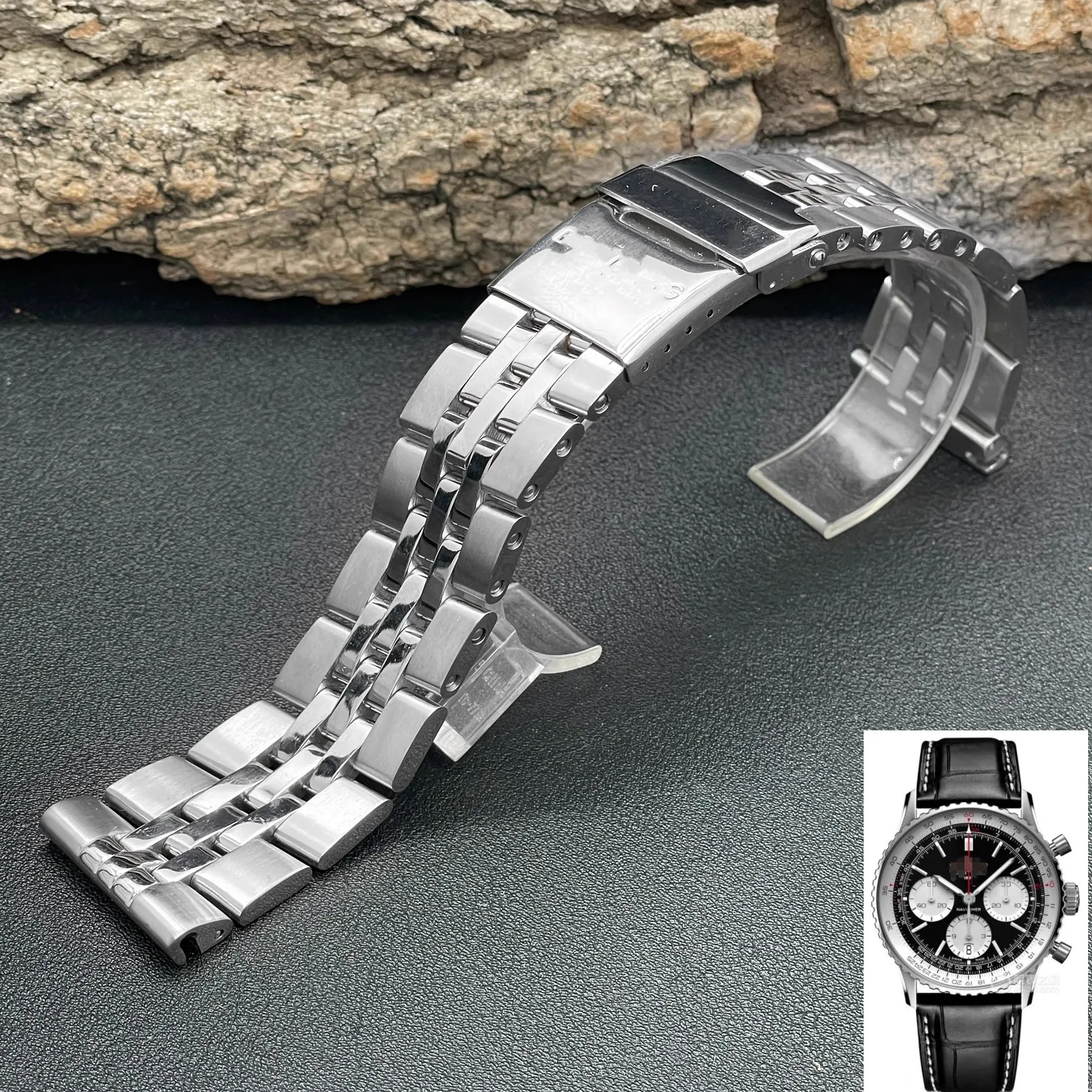 

Adapted to the Breitling Super Ocean Avengers Challenger Air Time Watch Steel Band Male 22mm