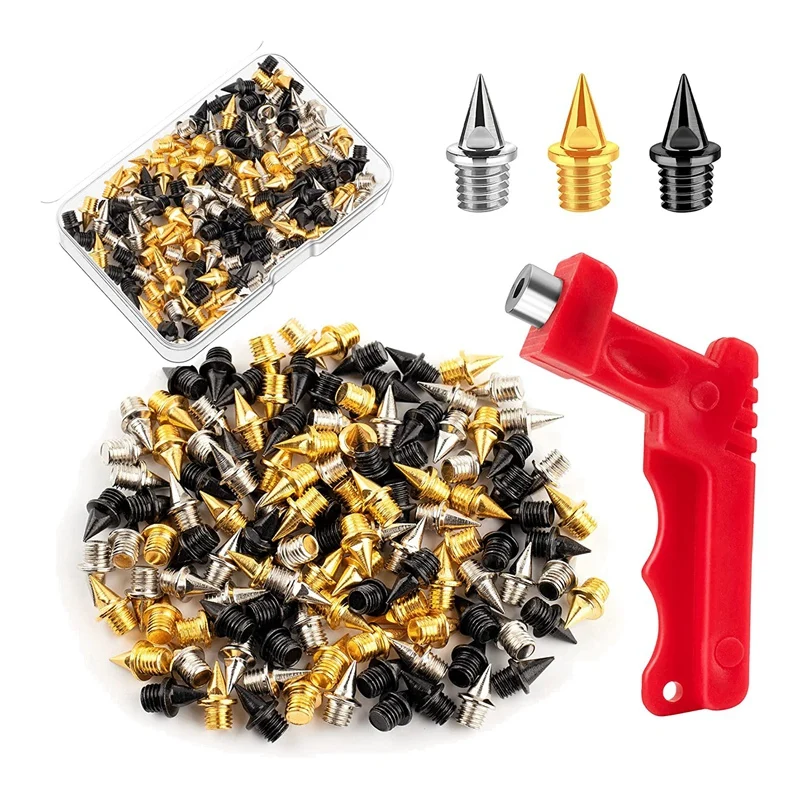 

120 Pieces 1/4 Inch Spikes With Wrench For Youth Track Athletes Running Country Replacement Parts
