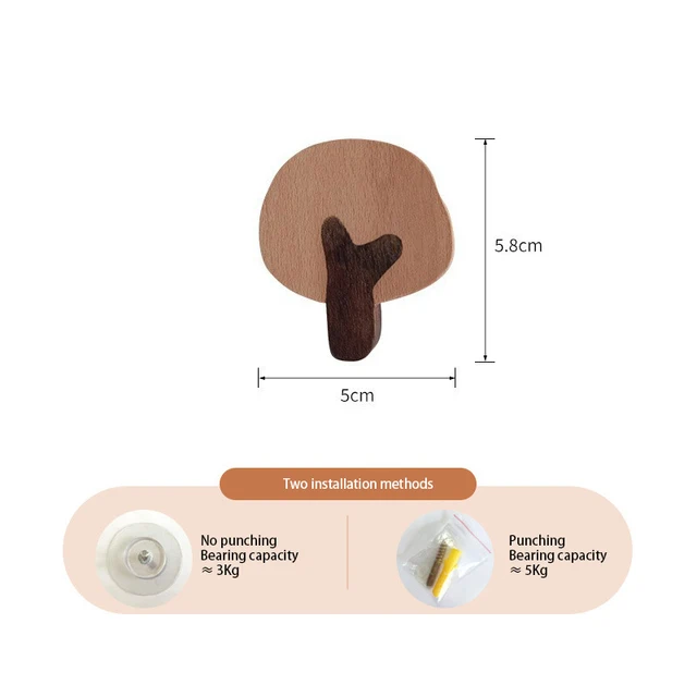 Animal-Shaped Wooden Wall Hook for Cute Room and Home Decor