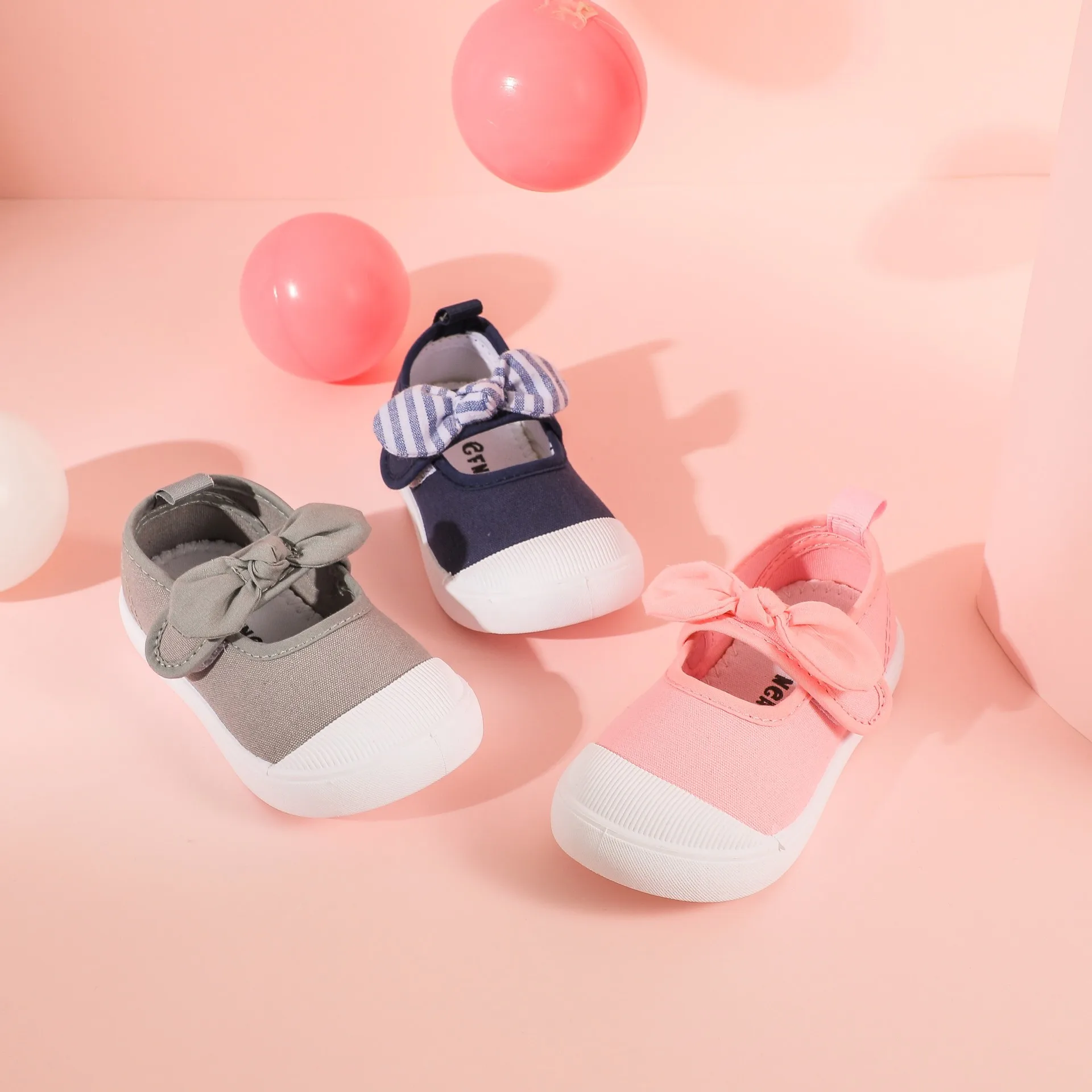 Toddler Girl's Canvas Shoes 2024 New Fashion Bowknot Flower Sweet Casual Shoes Children Breathable Flats Soft Comfy Kids Shoe 4