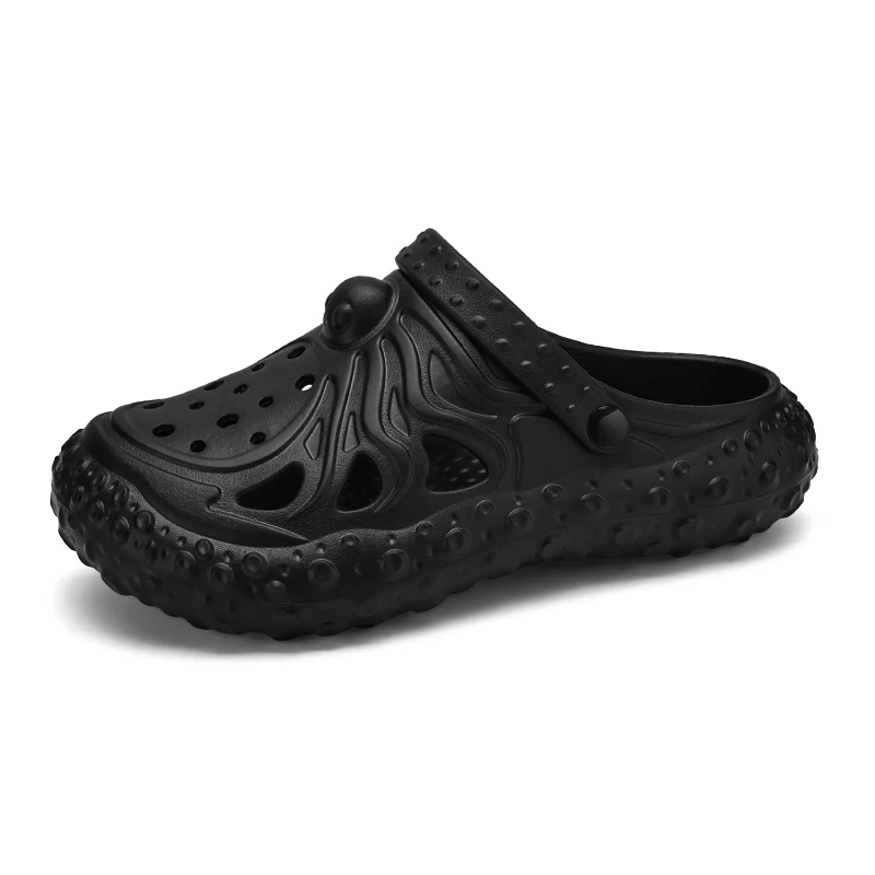 New solid color casual sports sandals men's non-slip breathable wading beach men's slippers Large size garden bathroom shoes