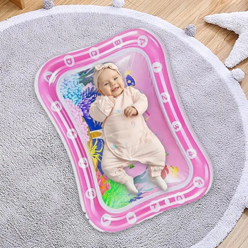 Tummy Time Water Mat Ice Cool Inflatable Mat For Water Play Portable Cooling Pad Water Cushion Game Pad For Girls Children Boys 3