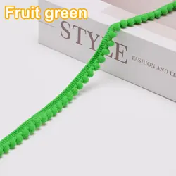 Mini Pom Pom Fringe Ribbon Lace Trim for DIY Home Decor and Crafts - 35 Vibrant Colors (Fruit green)