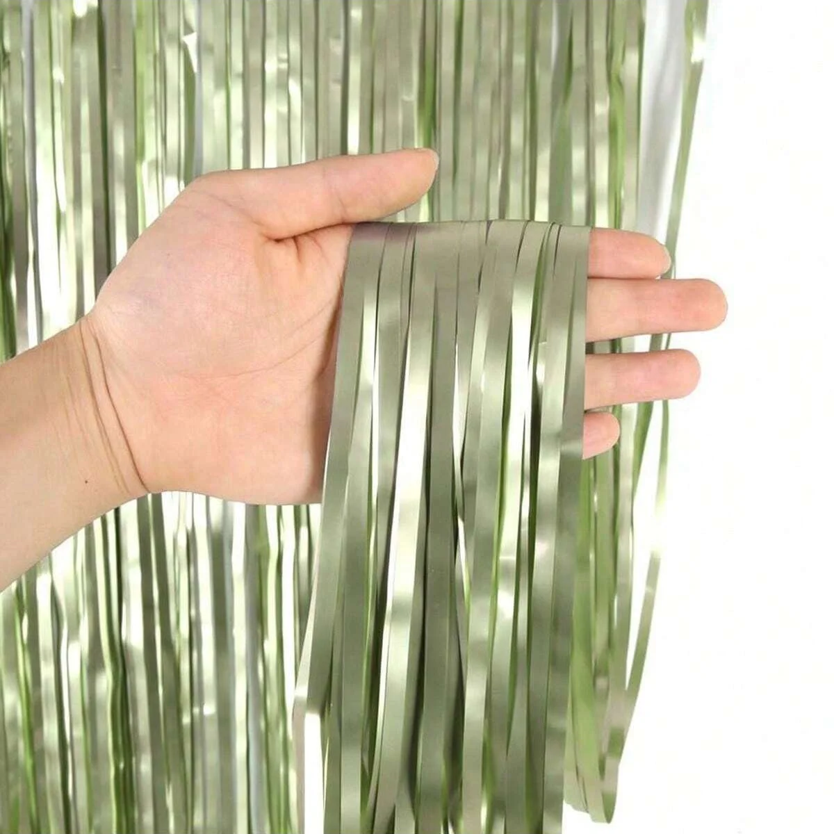 Laser Pink Glitter Tinsel Fringe Foil Curtain