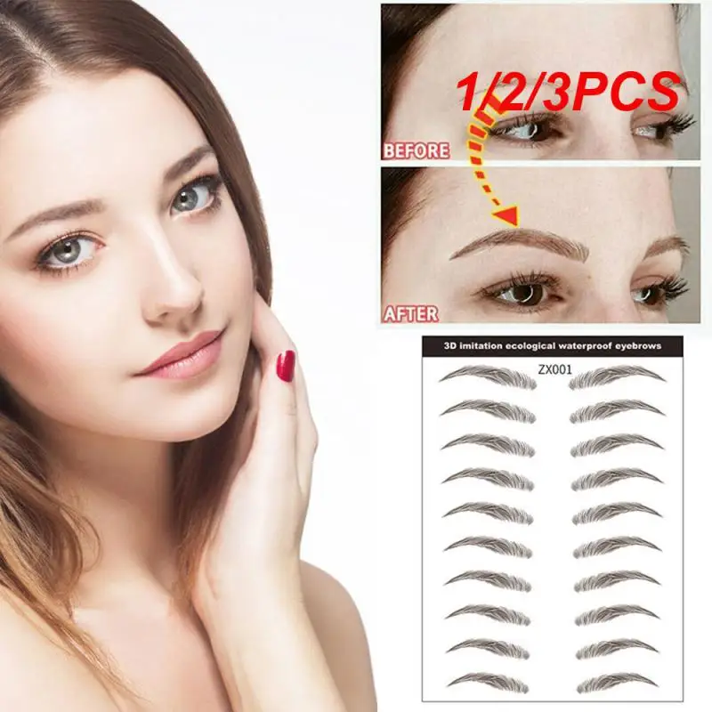 

1/2/3PCS Professional 6D Tattoo Eyebrow Sticker Bionic Waterproof Long Lasting Eyebrow Semi-Permanent Eyes Makeup Cosmetics