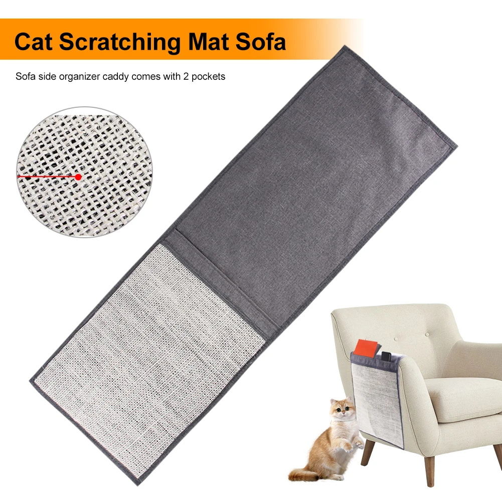 

Cat Scratching Mat Sofa Protector with Natural Sisal Cat Scratcher Couch Armrest Cover Easy Installation Scratch Pad for Cats