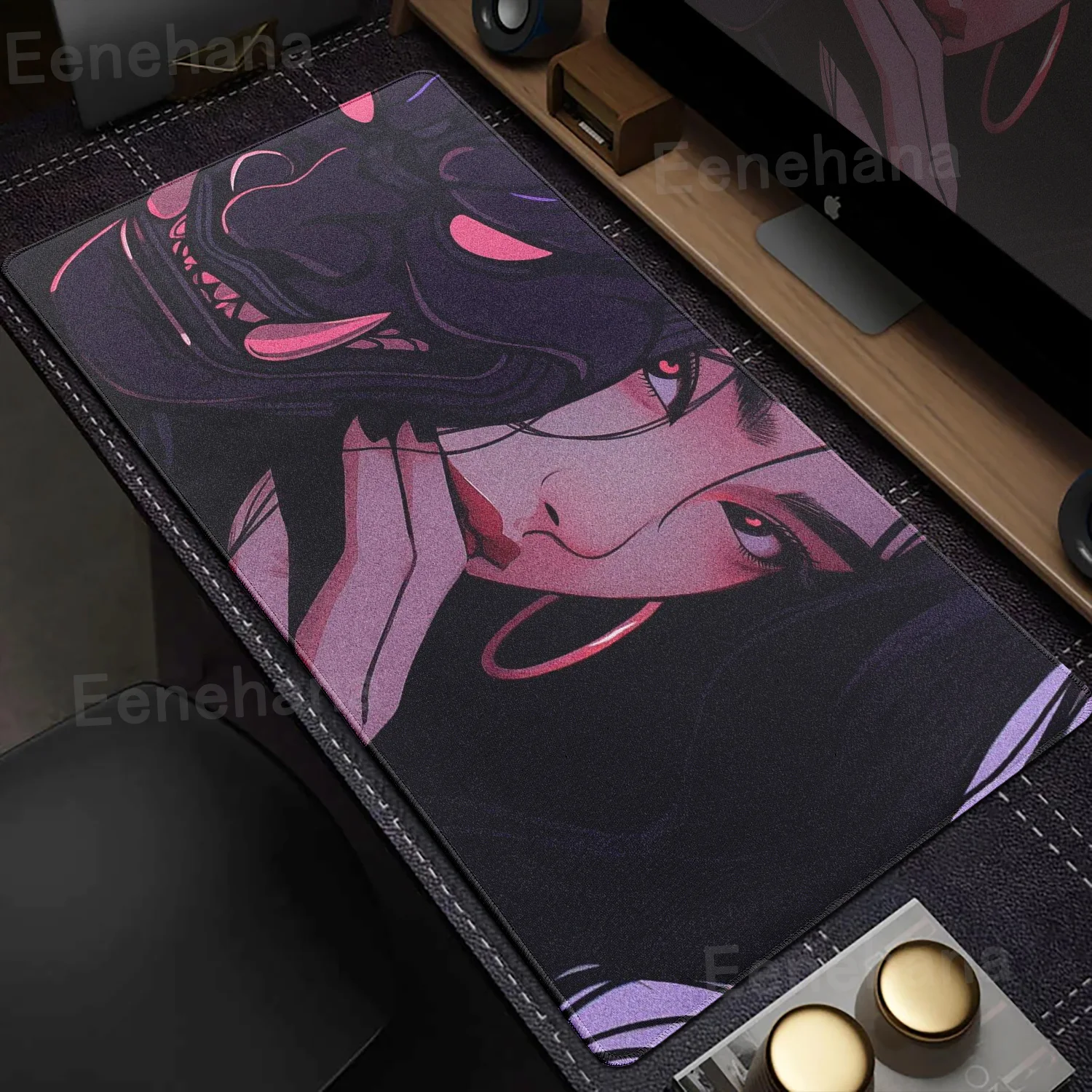 90x40CM Speed Mouse Pad Girl Mask Rubber Mouse Mat Game Professional E-Sports Mousepad High Elastic Non-slip Bottom Desk Mats