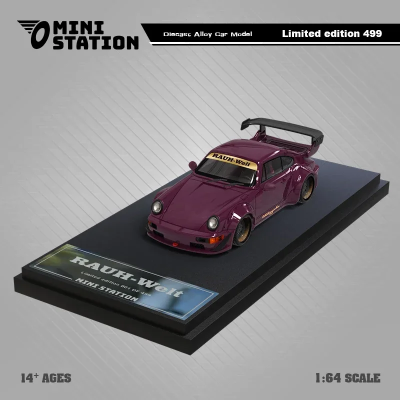 

Мини-станция 1:64 RWB 964 металлик Фиолетовый ограниченный выпуск литая модель автомобиля
