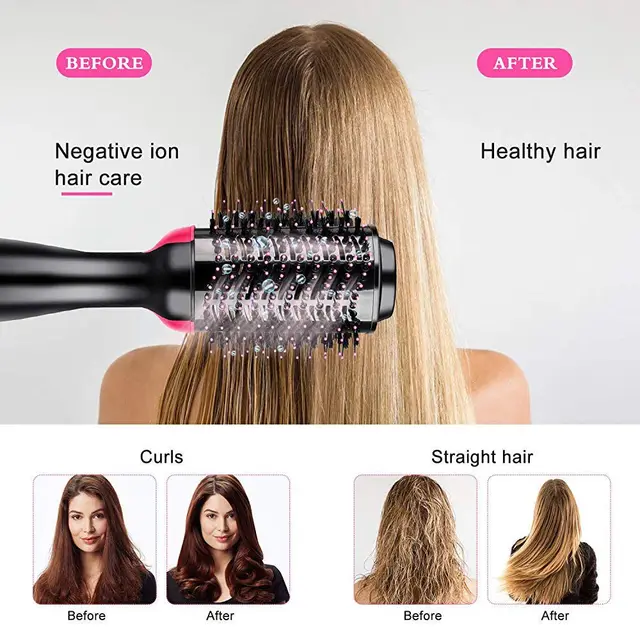 Hair Dryer Brush Electric Hot Comb Fast Heat Hair Straightener Multifunctional Curling Iron Brush Hair Styling Tools Blow Dryer 6